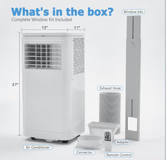 VAJIAZA 10000 BTU Portable Air Conditioner, Portable AC Unit up to 450 Sq.Ft, 4-in-1 Air Conditioner for Home with Sleep Modes, Remote Control