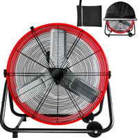 TMWINGS 24'' Industrial Fan, High Velocity Fan, 3-Speed, 8100 CFM Air Circulation – Red