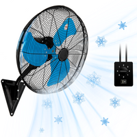 Wall Mount Fan 7000 CFM High Velocity Industrial 22 Inch Heavy Duty Fan with 3-Speed Oscillating Commercial Use for Warehouse, Garage, Factory, Blue