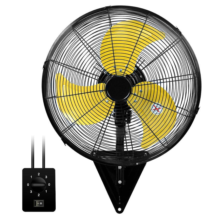 20 Inch Wall Mount Fan, Heavy Duty Oscillating Wall-Mounted Fan with 5500 CFM, High Velocity 3 Speed Fans Outdoor with Adjustable Tilting for Workshop, Garage, Patios, Commercial and Industrial