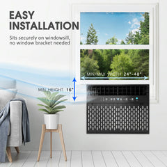 10000 BTU ASHRAE Window Air Conditioner with 6 Modes,U-Shaped Saddle Portable AC cooling up to 450 Sq.Ft. Washable Filter, Remote, Timer