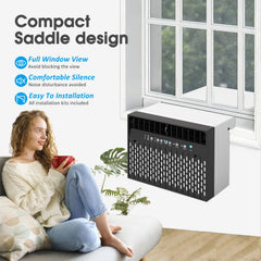 10000 BTU ASHRAE Window Air Conditioner with 6 Modes,U-Shaped Saddle Portable AC cooling up to 450 Sq.Ft. Washable Filter, Remote, Timer