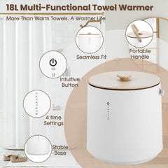 18L Towel Warmers for Bathroom with 15/30/45/60 Appointment & Timing,Portable Handle Spa Towel Warmers Ideal Gifts for Family & Friends, Yellow