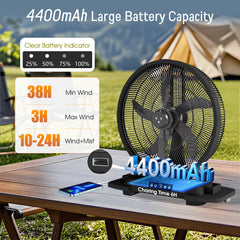 TMYWTRS 20" Large Misting Bucket Fan, Outdoor Rechargeable Camping Mist Fan | 25L Retractable Oscillating Mister Fan with Remote, Ice Cooling Fan with LED Light for Patio, Fishing, Golf, Traveling