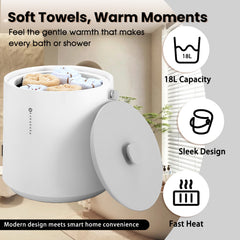 18L Towel Warmers for Bathroom with 15/30/45/60 Appointment & Timing,Portable Handle Spa Towel Warmers Ideal Gifts for Family & Friends, Grey