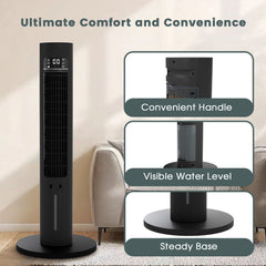 40" Evaporative Air Cooler with Remote, Quiet Swamp Coolers with 3 Modes, Portable Air Conditioner 70° Oscillation Equipped Aroma Box, Black