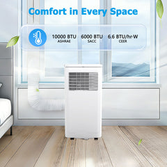 VAJIAZA 10000 BTU Portable Air Conditioner, Portable AC Unit up to 450 Sq.Ft, 4-in-1 Air Conditioner for Home with Sleep Modes, Remote Control