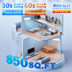 Split Air Conditioner & Heat Pump System, 12000 BTU, 230V