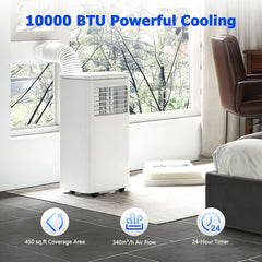 VAJIAZA 10000 BTU Portable Air Conditioner, Portable AC Unit up to 450 Sq.Ft, 4-in-1 Air Conditioner for Home with Sleep Modes, Remote Control