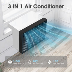 10000 BTU ASHRAE Window Air Conditioner with 6 Modes,U-Shaped Saddle Portable AC cooling up to 450 Sq.Ft. Washable Filter, Remote, Timer