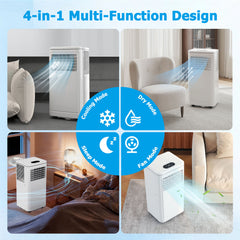 VAJIAZA 10000 BTU Portable Air Conditioner, Portable AC Unit up to 450 Sq.Ft, 4-in-1 Air Conditioner for Home with Sleep Modes, Remote Control
