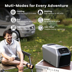 8000BTU Portable Air Conditioner,Portable Ac Unit with Heat,Cooling,Dry,Sleep & Fan Mode 5-In-1,Remote Control,24h Timer for Tent,Camping,Cars,Rvs