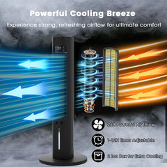 40" Evaporative Air Cooler with Remote, Quiet Swamp Coolers with 3 Modes, Portable Air Conditioner 70° Oscillation Equipped Aroma Box, Black