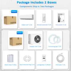 Split Air Conditioner & Heat Pump System, 18000 BTU, 230V