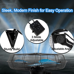 Wall Mount Fan 7000 CFM High Velocity Industrial 22 Inch Heavy Duty Fan with 3-Speed Oscillating Commercial Use for Warehouse, Garage, Factory, Blue
