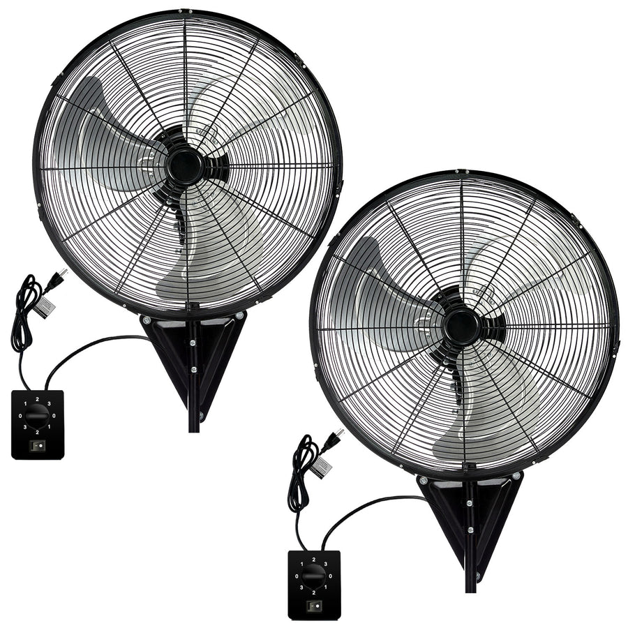 Bestronair 2 Pack 20" Wall Mount Fan, 7100CFM Heavy Duty Wall Fan with 3-Speed & Adjustable Tilt, High Velocity Industrial Oscillating Fans for Garage, Factory, Patio, Porch, Shop & Commercial Use - ETL Listed