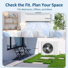 18000 BTU Mini Split Air Conditioner & Heater, 19 SEER2 230V WIFI Enabled Ductless Wall-Mounted AC Unit Covers Up to 1050 Sq.Ft, APP & Remote Control