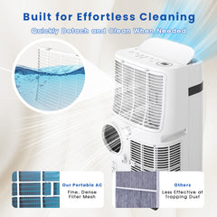 VAJIAZA 12000 BTU Portable Air Conditioner, Portable AC Unit up to 550 Sq.Ft, 4-in-1 Air Conditioner for Home with Sleep Modes, Remote Control