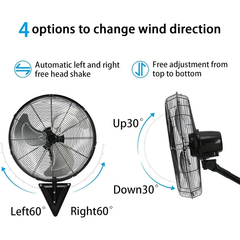 20 Inch Wall Mount Fan 3-Speed Industrial Fan High Velocity Fan,6000 CFM Outdoor Wall Fan for Commercial, Garage, Residential, Warehouse