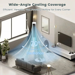40" Evaporative Air Cooler with Remote, Quiet Swamp Coolers with 3 Modes, Portable Air Conditioner 70° Oscillation Equipped Aroma Box, White