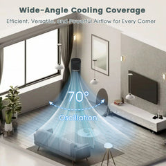 40" Evaporative Air Cooler with Remote, Quiet Swamp Coolers with 3 Modes, Portable Air Conditioner 70° Oscillation Equipped Aroma Box, Black