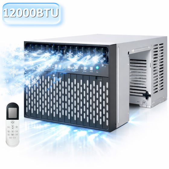 12000 BTU ASHRAE Window Air Conditioner with 6 Modes,U-Shaped Saddle Portable AC,cooling up to 550 Sq.Ft.Washable Filter, Remote, Timer