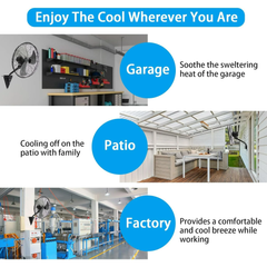 20 Inch Wall Mount Fan 3-Speed Industrial Fan High Velocity Fan,6000 CFM Outdoor Wall Fan for Commercial, Garage, Residential, Warehouse